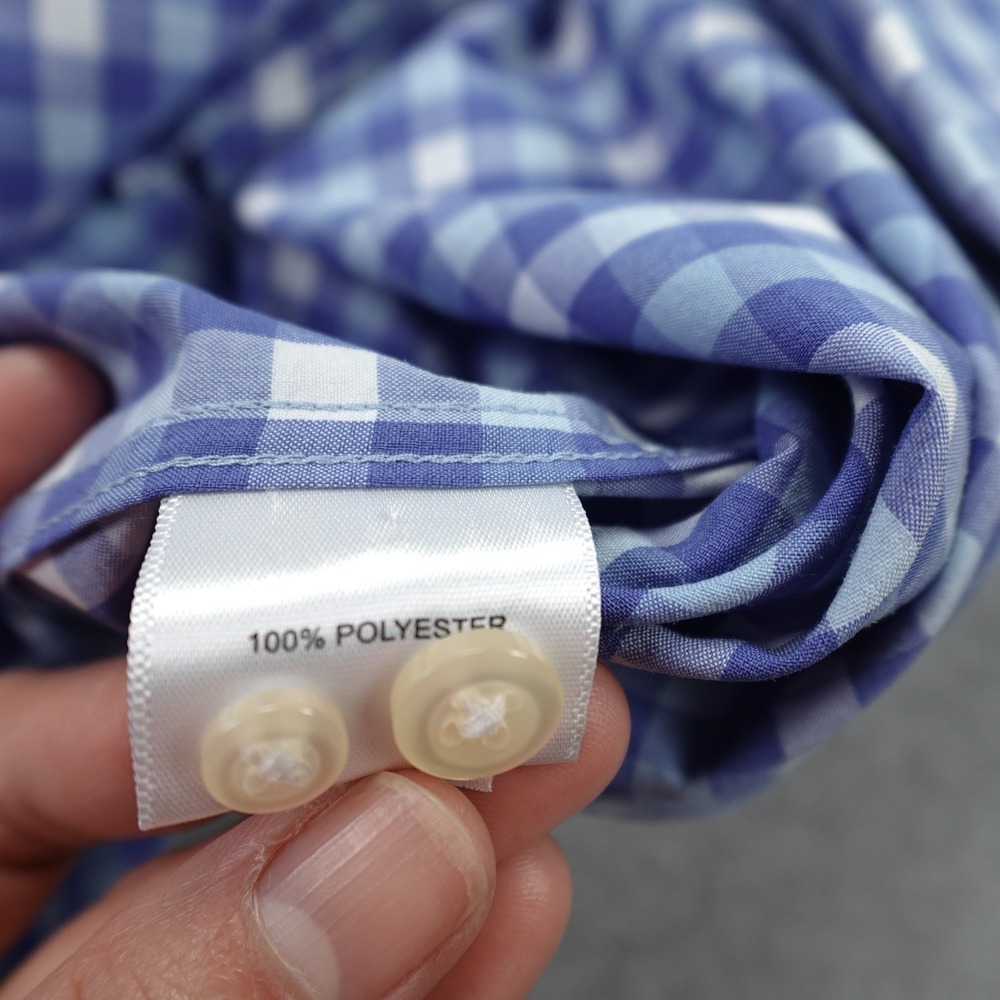 Peter Millar Shirt Mens Large Blue Gingham Summer Comfort Button Front Preppy - Picture 14 of 15